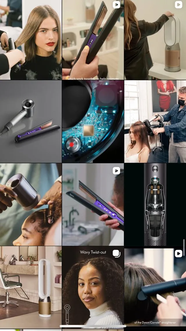 Current Dyson feed mixing hair content with fans and purifiers